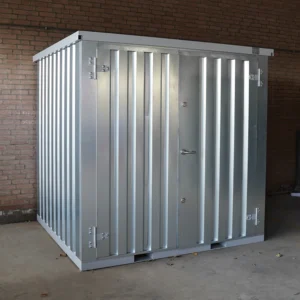 Faltbarer Container 2×2 m Silber – Modularer Lagercontainer zur Selbstmontage